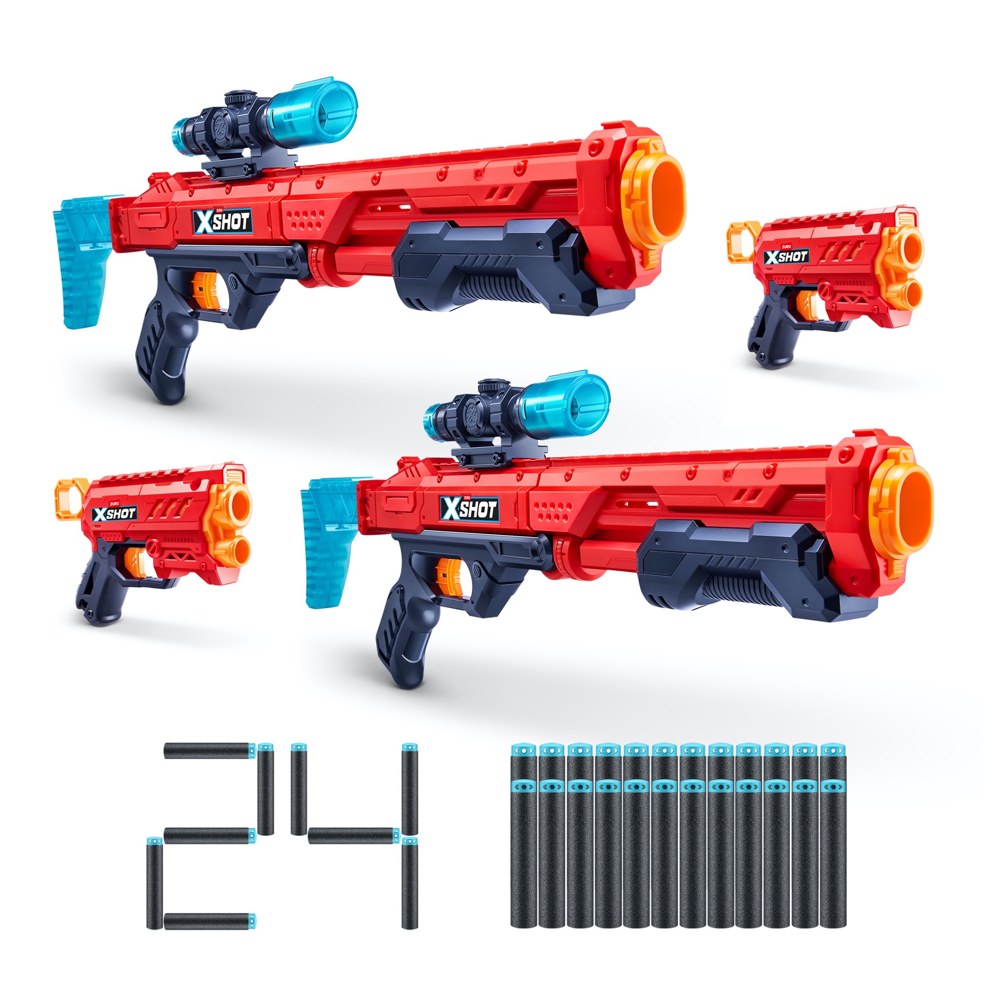 PACK X4 LANZADORES DE DARDOS HAWK EYE Y MICRO 2.0 X-SHOT - Imagen 6