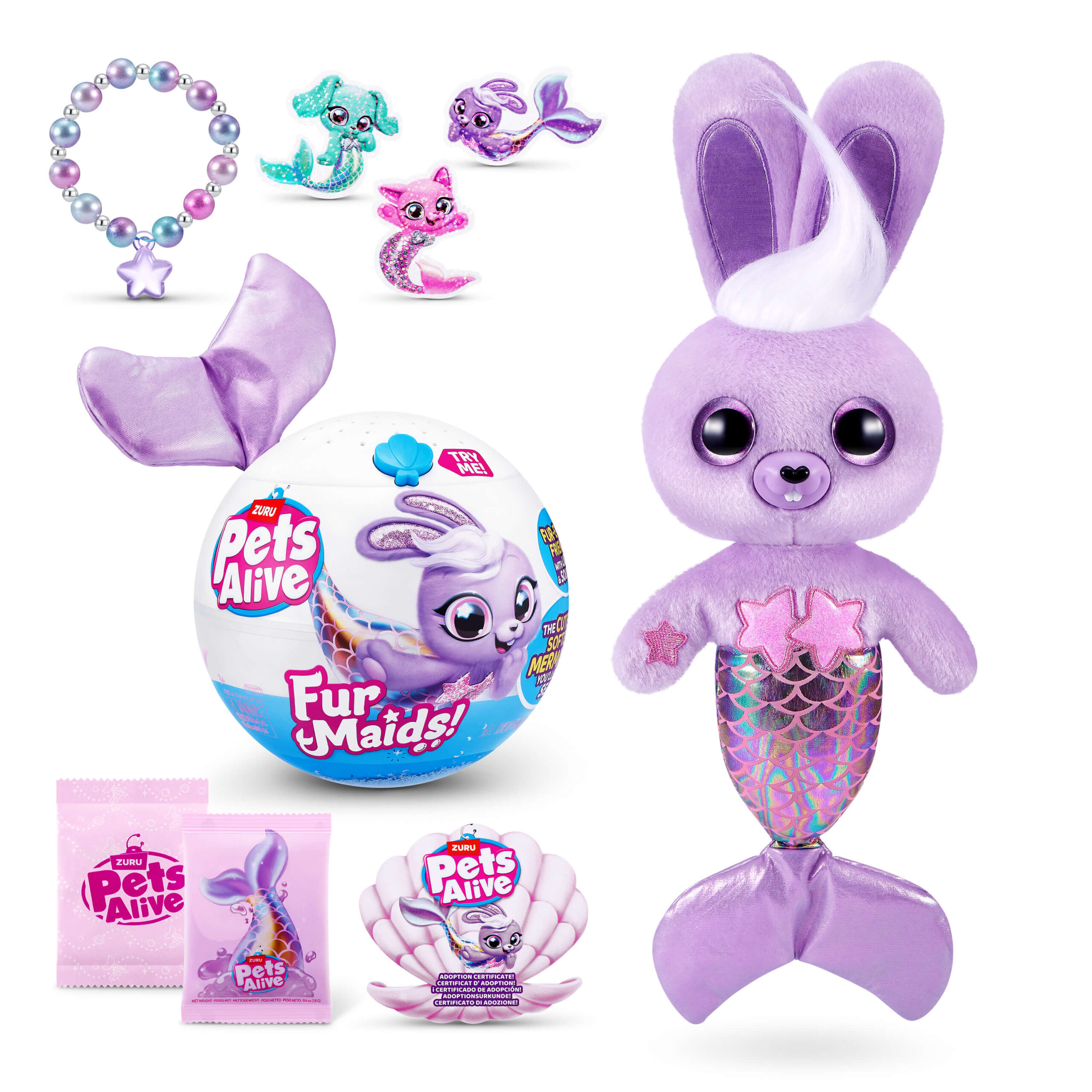 PELUCHE SIRENA CON LUCES Y SONIDO SURTIDO