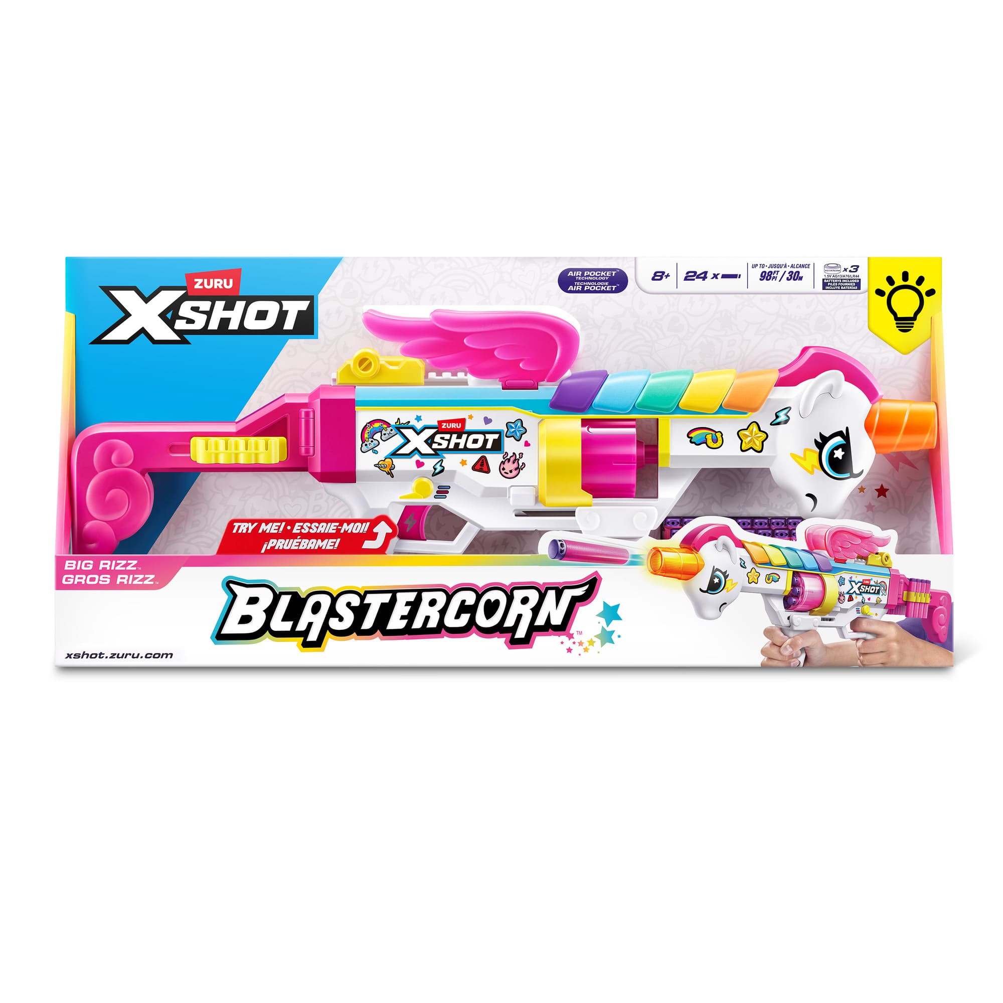 LANZADOR DE DARDOS BLASTERCORN UNICORNIO MASTER X-SHOT