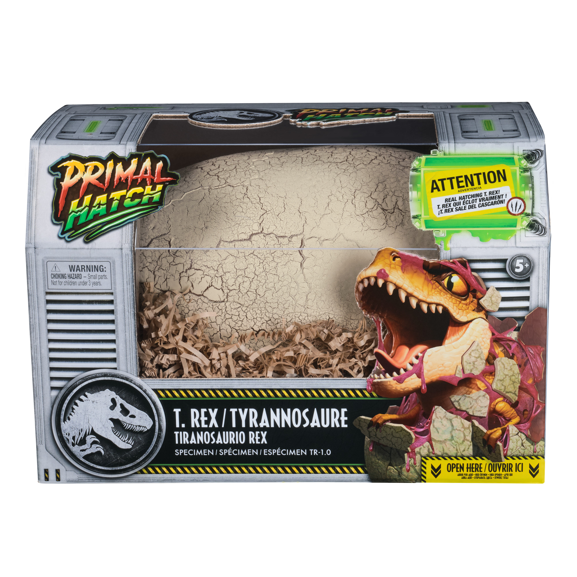 TIRANOSAURIO REX INTERACTIVO JURASSIC PRIMAL HATCH
