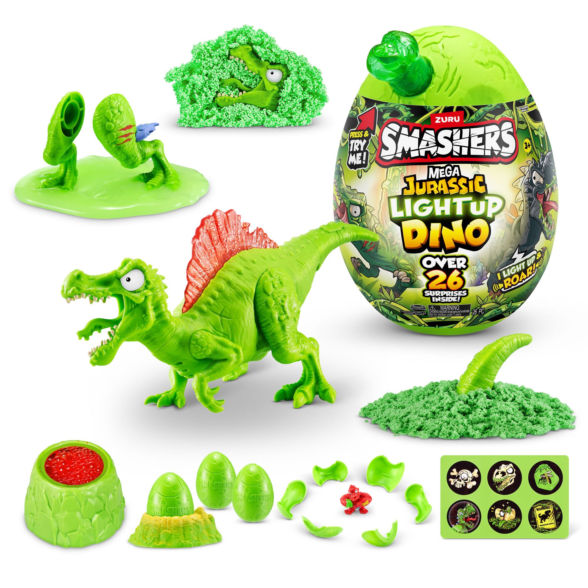DINO MEGA JURASICO LUMINOSO SORPRESA SMASHERS