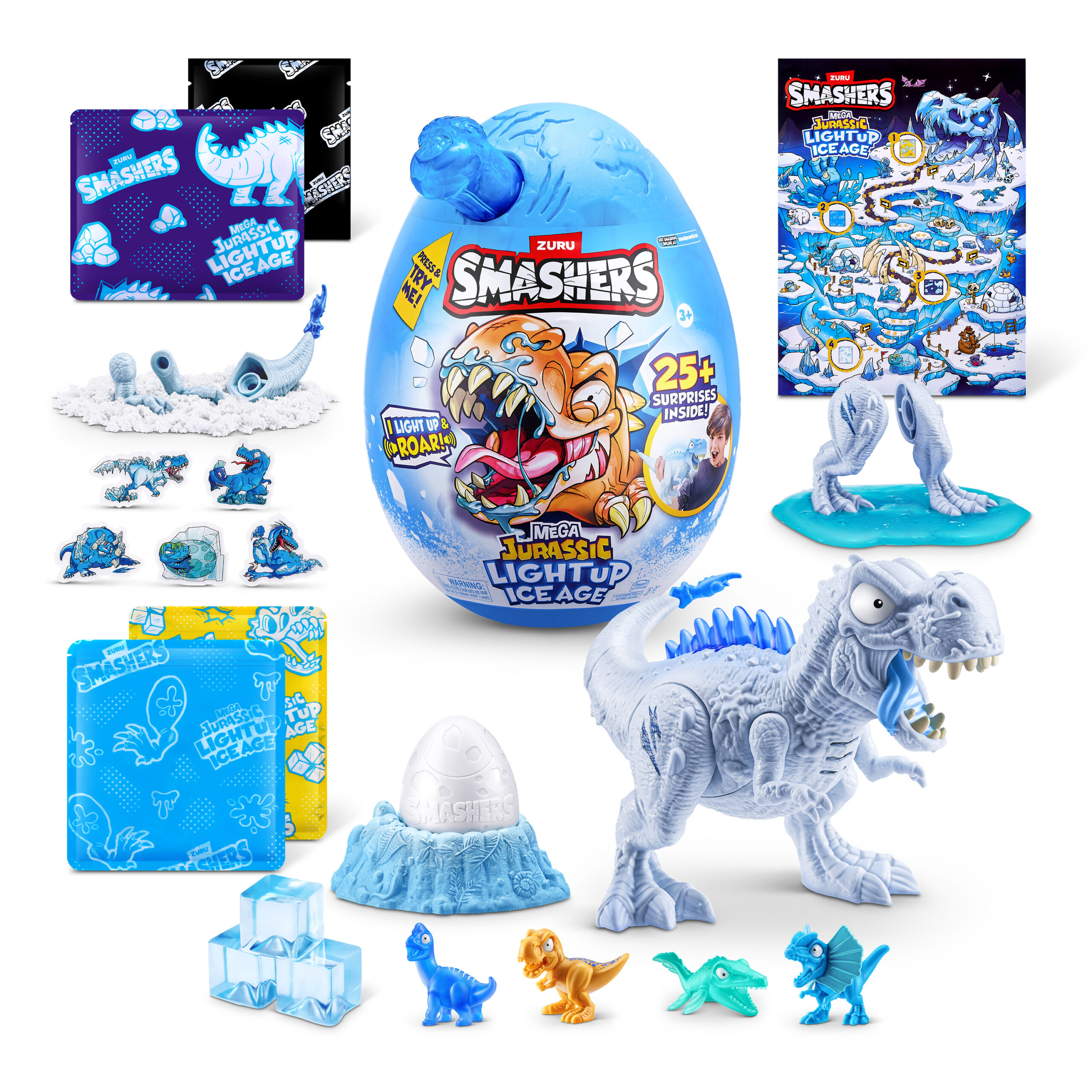 DINO MEGA EDAD DE HIELO LUMINOSO SORPRESA SMASHERS - Imagen 3