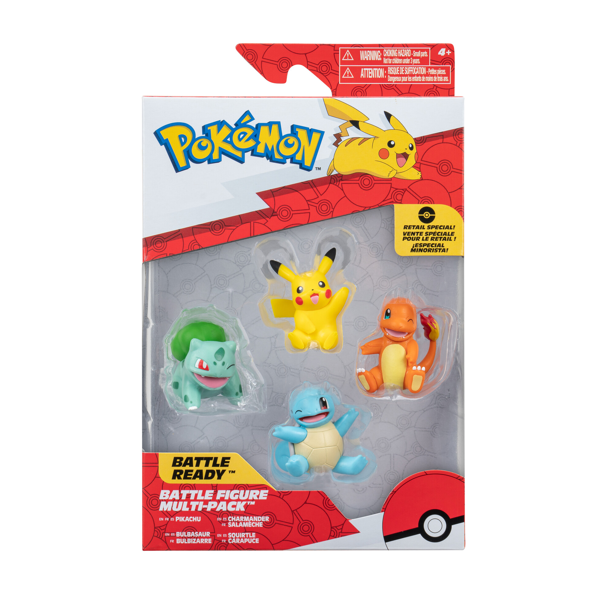 PACK X4 FIGURAS PIKACHU, BULBASAUR, CHARMANDER Y SQUIRTLE POKEMON - Imagen 2