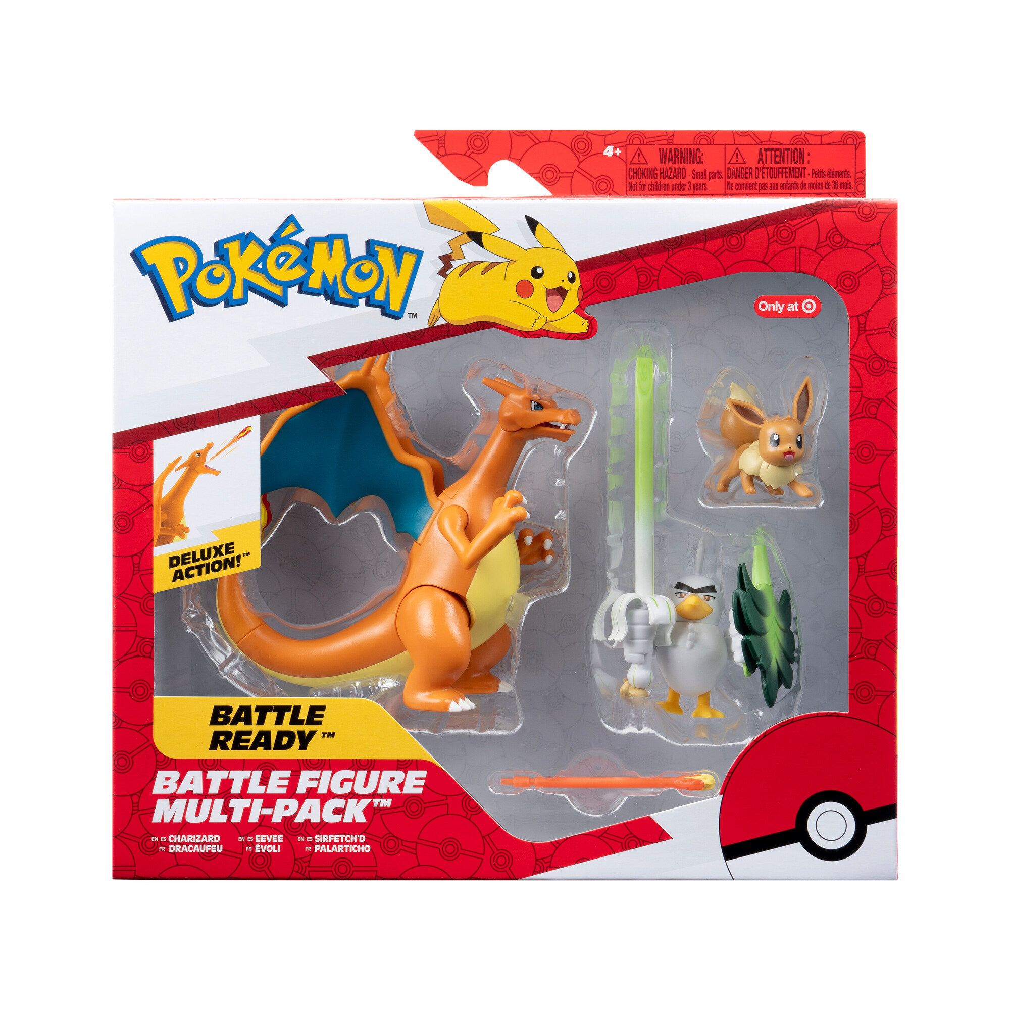 PACK X3 FIGURAS EEVEE, SIRFETCH'D Y CHARIZARD POKEMON - Imagen 2