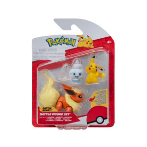 PACK X3 FIGURAS PIKACHU, VANILLITE, FLAREON POKEMON