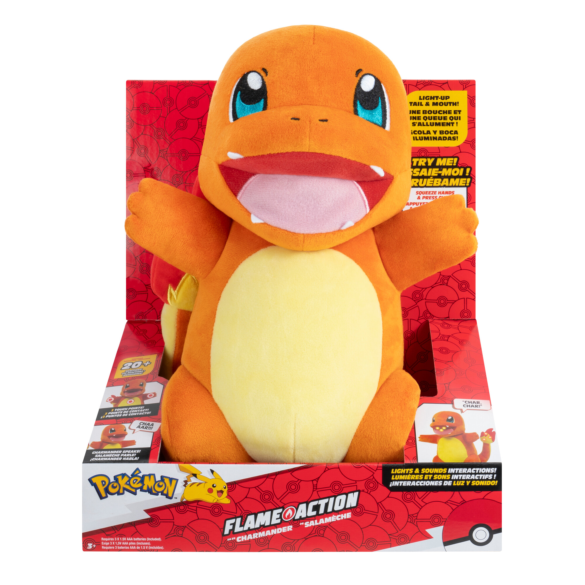 PELUCHE 25CM CHARMANDER CON LUCES Y SONIDO POKEMON