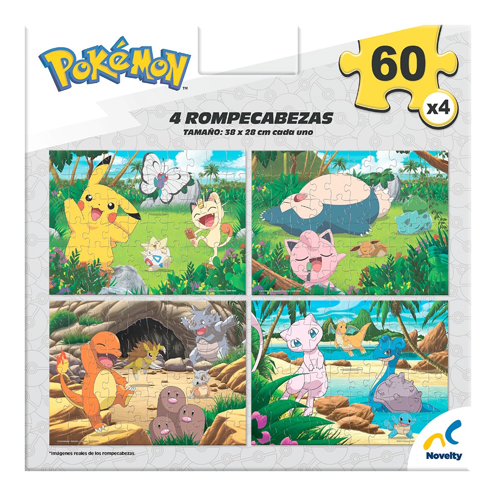 ROMPECABEZAS 4 EN 1 POKEMON SURTIDO JUEGOS DE MESA LICENCIA - Imagen 3