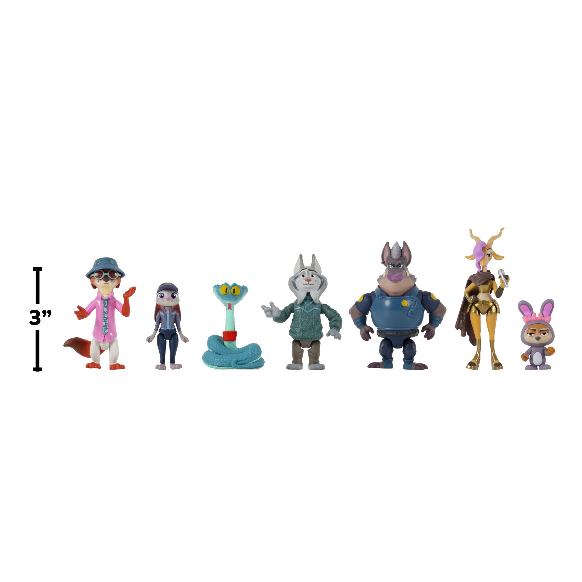 PACK X7 FIGURAS 7CM ZOOTOPIA